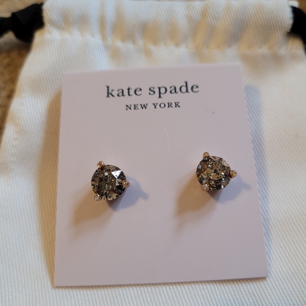 Rose gold Kate Spade sparkle studs
